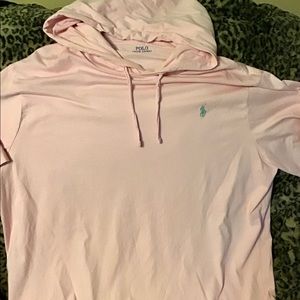Pink hooded Polo t shirt XXL